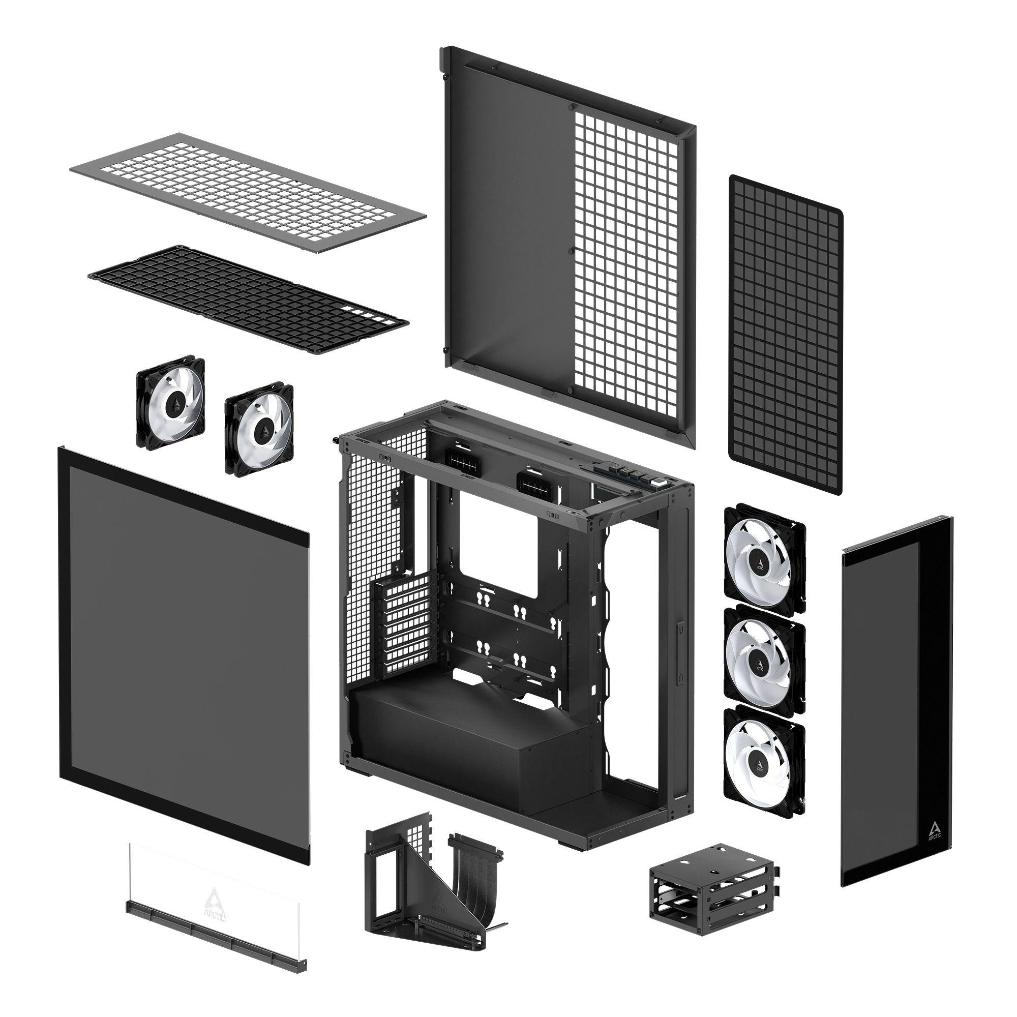Caixa PC ARCTIC Xtender VG (EATX, ATX, micro-ATX, Mini-ITX - Midi Tower - EATX, Mini-ITX, ATX, micro-ATX - Preto) — miniatura 13