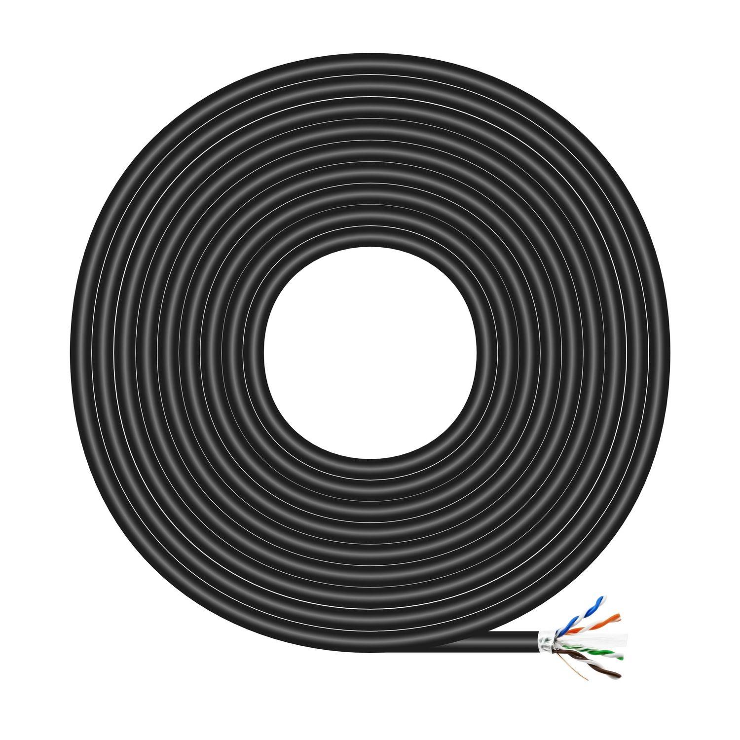 Cabo de Rede Exterior AISENS A135-0673 (100 m - Cat6 - Preto)