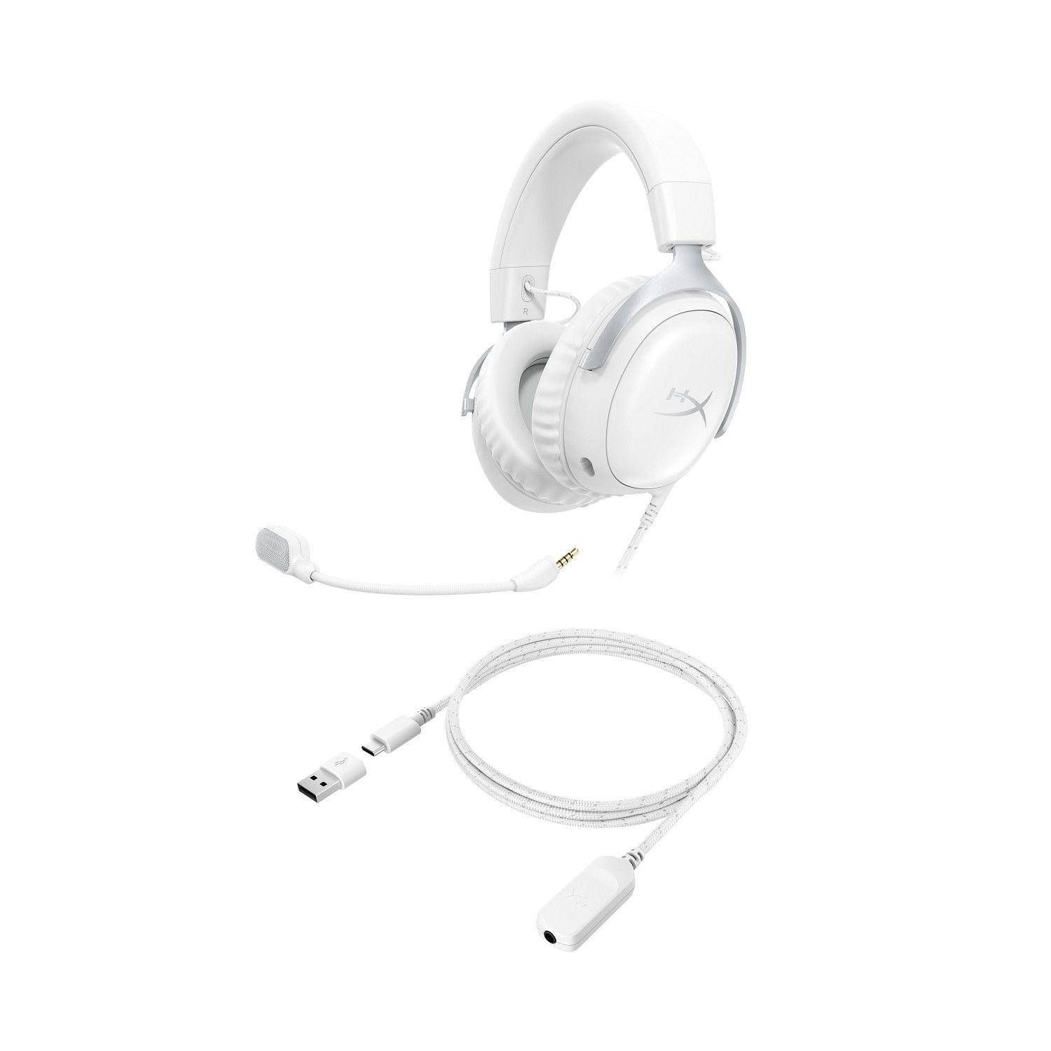 Headset Gaming HYPERX Cloud III (Binaural - Com fios - Circum-aural - Branco) — miniatura 3