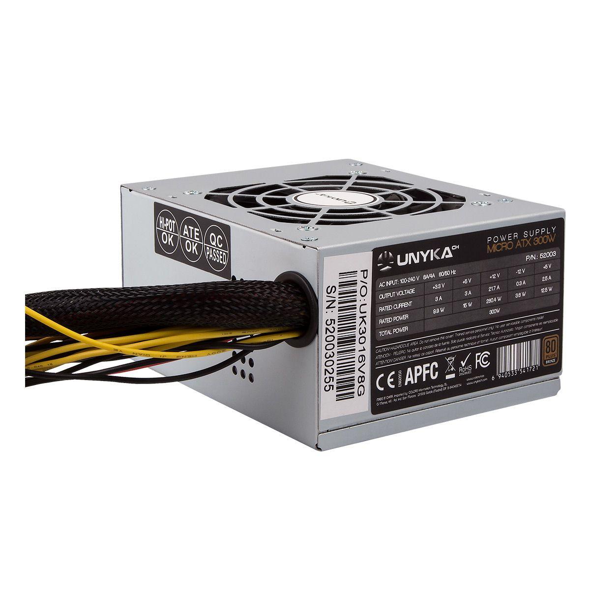 Fonte de Alimentação UNYKACH 52003 (SFX - 300 W - 80 PLUS Bronze - Prateado), miniatura 4
