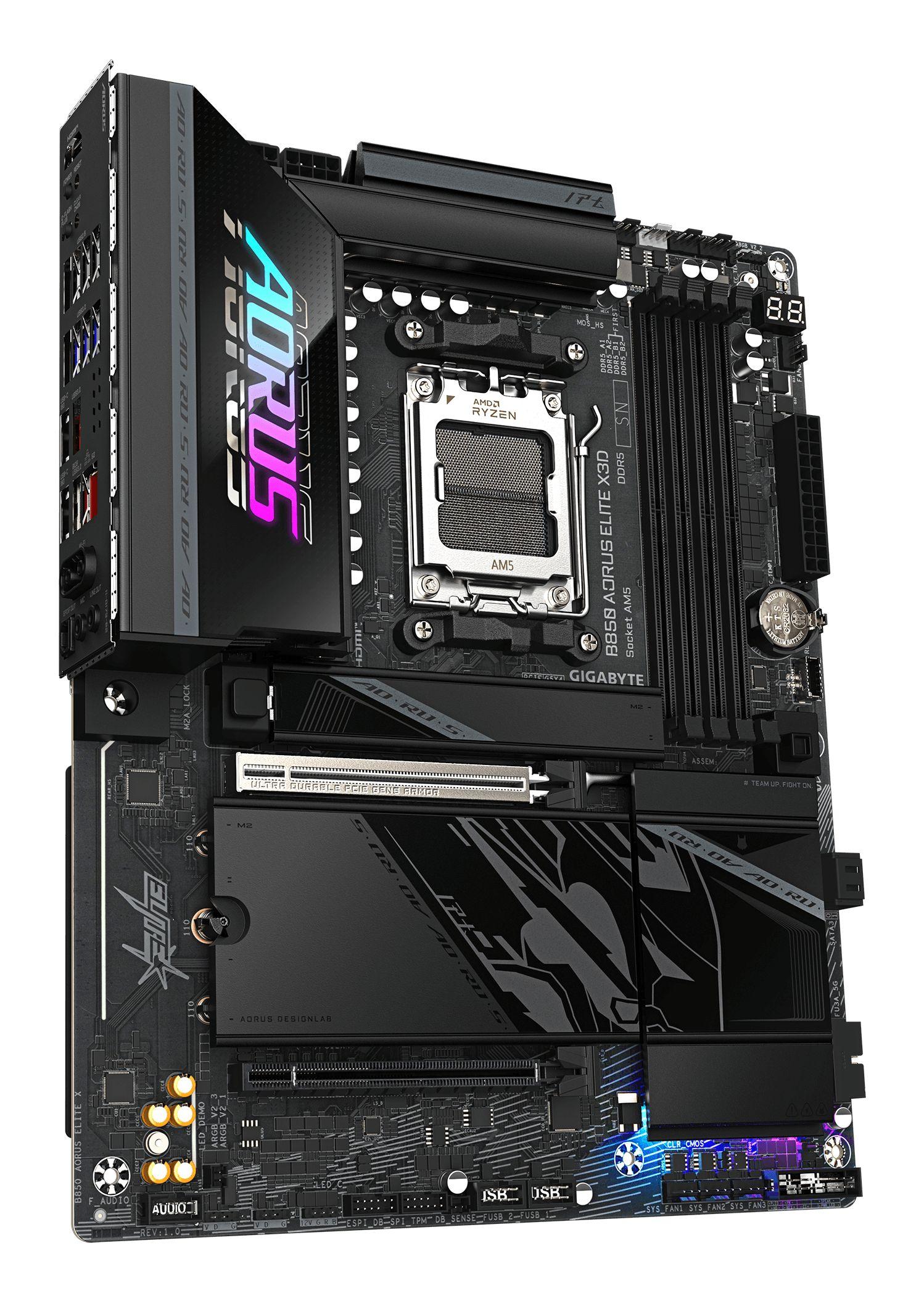Motherboard GIGABYTE B850 AORUS ELITE X3D (AM5 - ATX - Duplo canal - Preto), miniatura 3