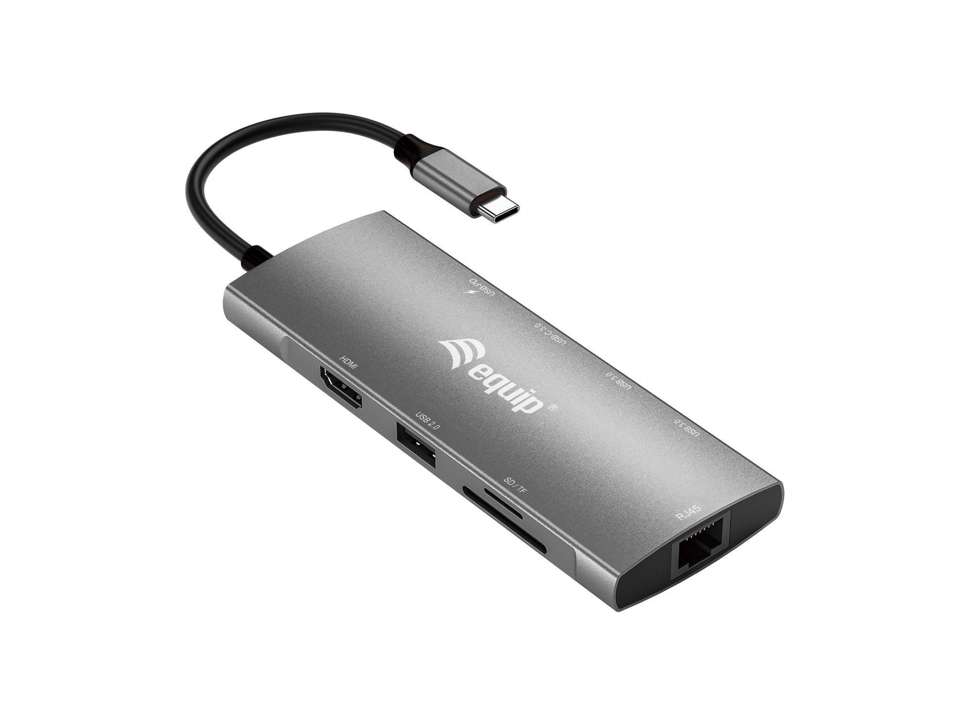 Adaptador Multifuncional USB-C EQUIP 133490 (0,25 m - Cinzento)