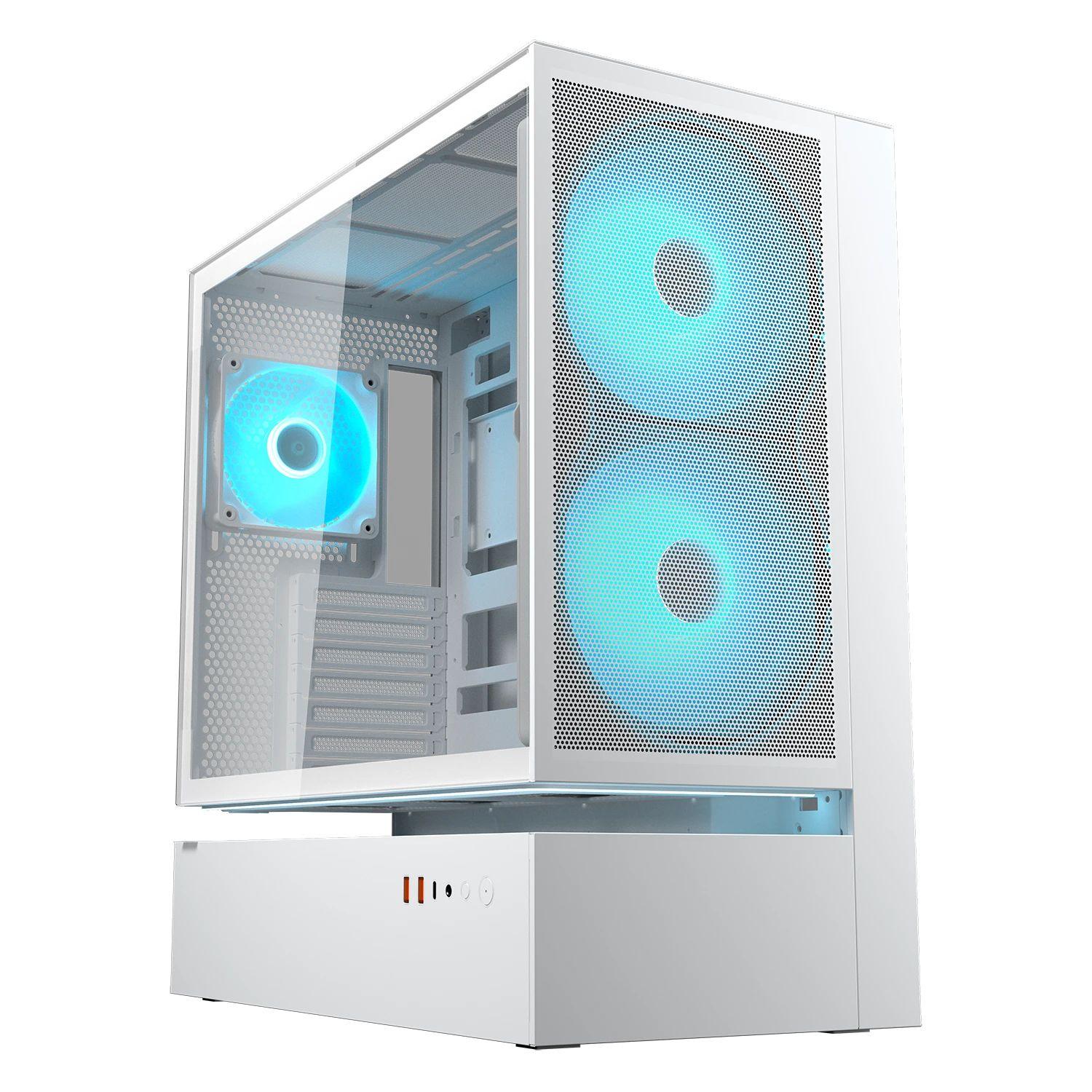 Caixa PC COUGAR CGR-2DA4W-M (ATX, CEB, Micro ATX, Mini-ITX - Midi Tower - Vidro, Aço - Branco)