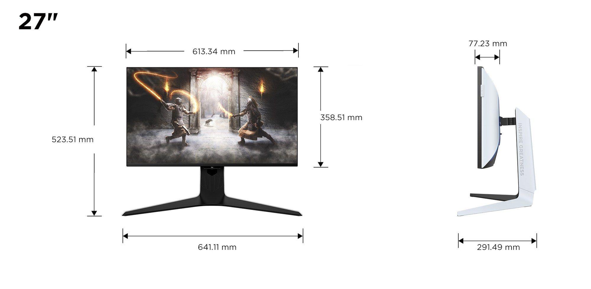Monitor TCL 27R83U (27" - 4K UHD - Mini-LED 160 Hz - Preto e Branco) — miniatura 4