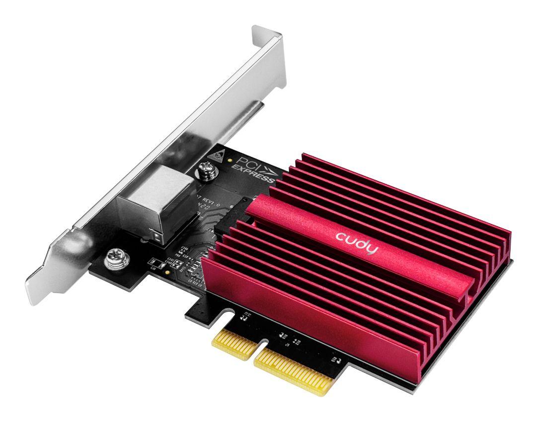 Placa de Rede PCIe CUDY PE10G (PCI Express - 10000 Mbit/s - Vermelho)