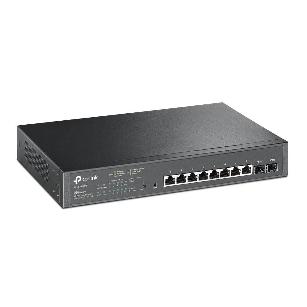 Switch de Rede TP-LINK TL-SG2210MP (Gigabit Ethernet - 4,1 MB - 20 Gbit/s - Preto) — miniatura 3