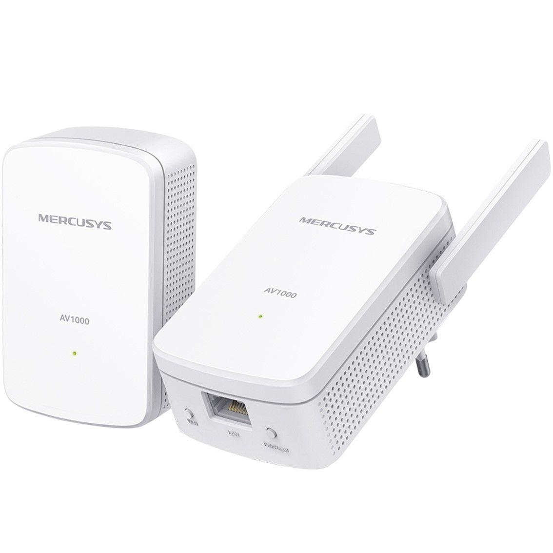 Kit Adaptador Powerline Wi-Fi MERCUSYS MP510 KIT (Wi-Fi 4 - 300 Mbit/s - Gigabit Ethernet - Branco)