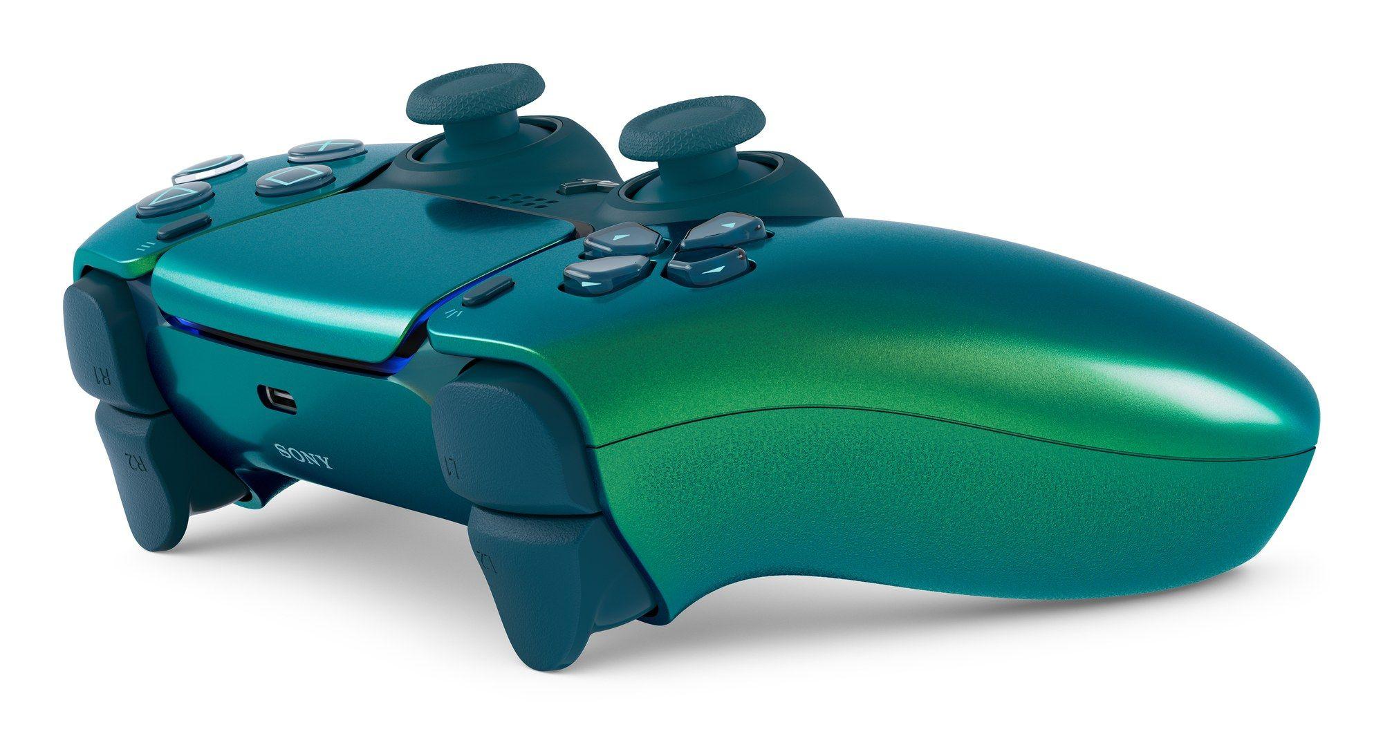 Comando SONY DualSense V3 CFI-ZCT2W (Bluetooth/USB - Com fios e sem fios - Verde-azulado) — miniatura 4