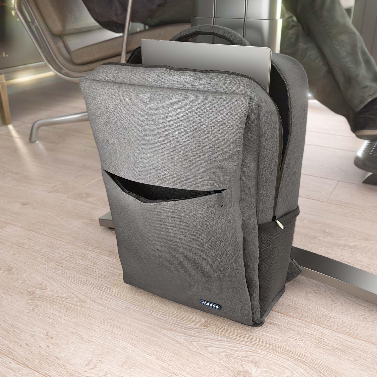 Mochila para Portátil AISENS ASBG-BP081-GR (Poliéster - 43,2 cm - Altura 44 cm - Cinzento), miniatura 5