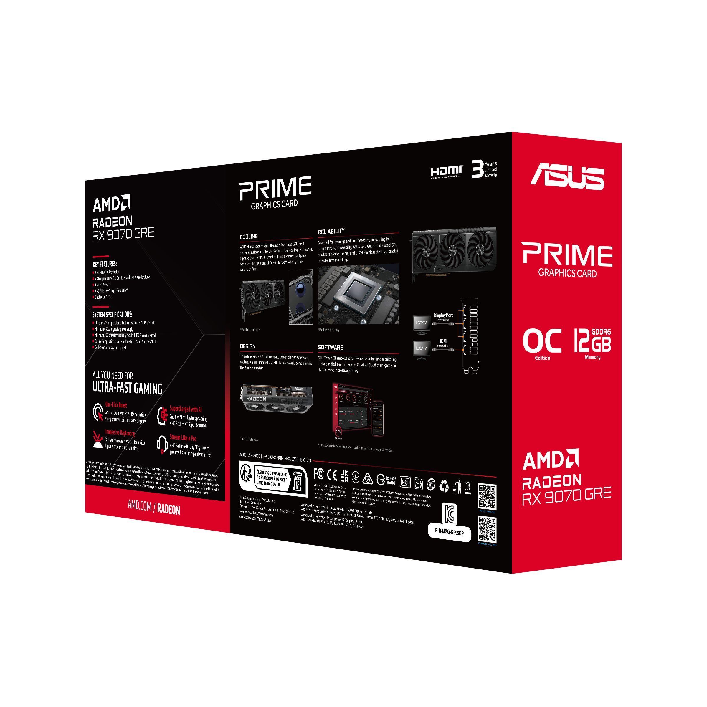 Placa Gráfica ASUS Prime RX9070GRE-O12G (Radeon RX 9070 GRE - 12 GB - GDDR6 - Multicor), miniatura 13