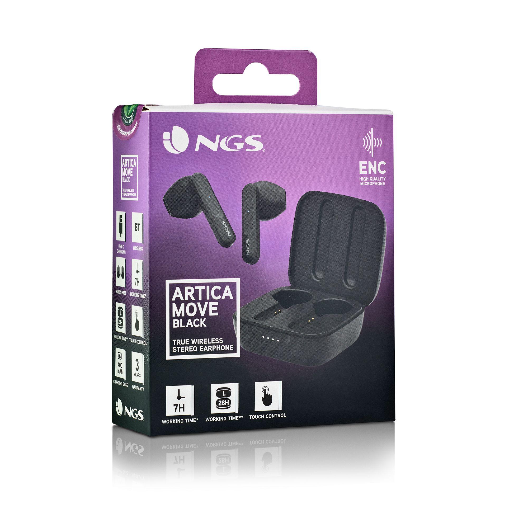 Auscultadores NGS Artica Move (Binaural - Sem fios - Intra-aural - Preto), miniatura 8
