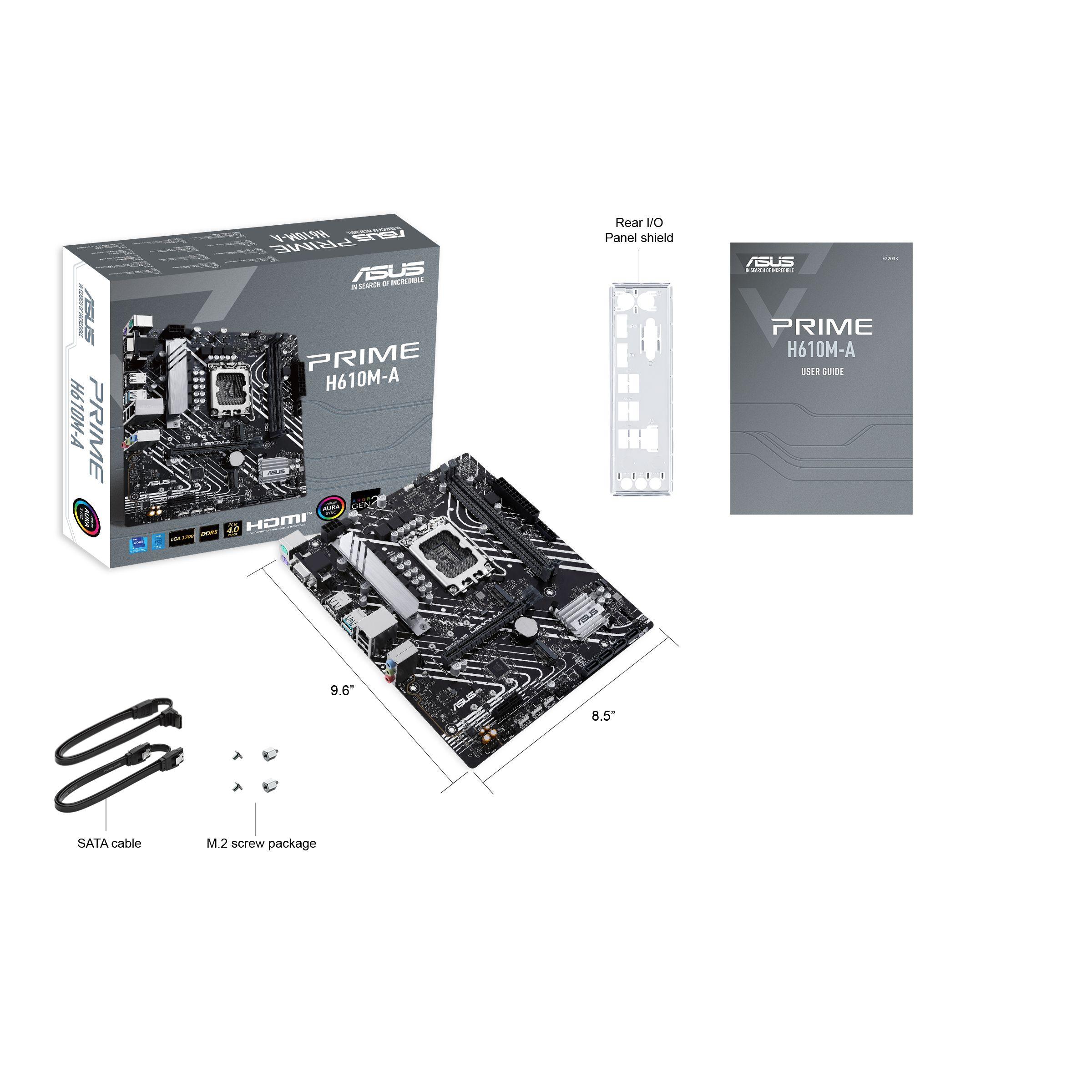 Motherboard ASUS PRIME H610M-A-CSM (LGA 1700 - micro ATX - Duplo canal), miniatura 5