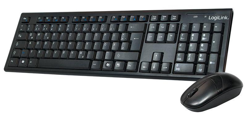 Teclado e Rato LOGILINK ID0104 (Tamanho completo - RF Wireless - Sem fios - Preto) — miniatura 2
