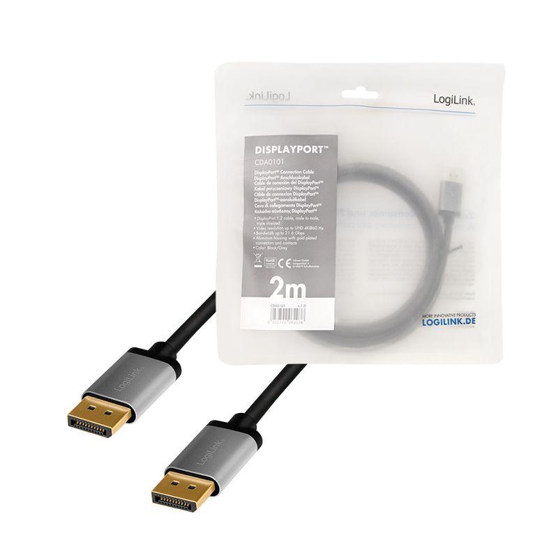 Cabo DisplayPort LOGILINK CDA0101 (2 m - Preto e Cinzento) — miniatura 5