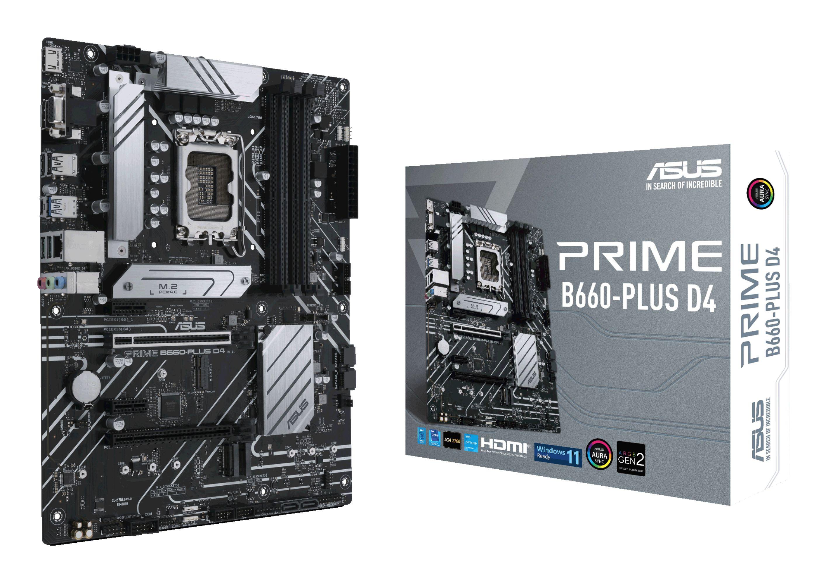 Motherboard ASUS PRIME B660-PLUS D4 (LGA 1700 - ATX - Duplo canal)