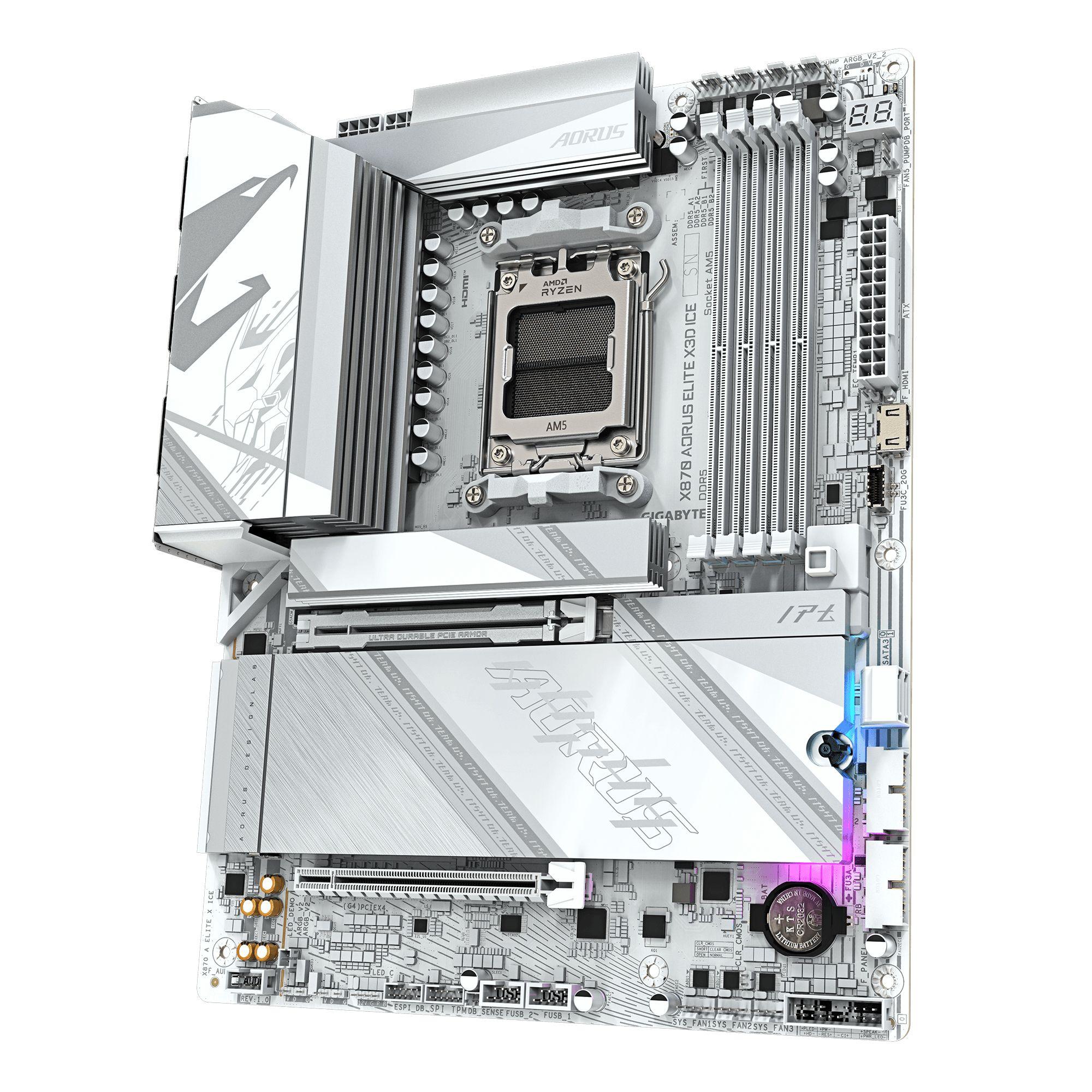 Motherboard GIGABYTE X870 AORUS ELITE X3D ICE (AM5 - ATX - Duplo canal - Branco), miniatura 4