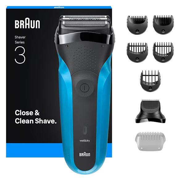 Máquina de Barbear e Aparar BRAUN Series 3 310BT (Preto/Azul)