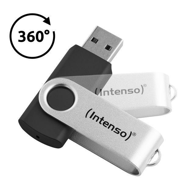 Pen USB INTENSO Office Line 256GB (Rotação - USB Type-A - USB 3.2 Gen 1 - Preto e Prateado) — miniatura 3