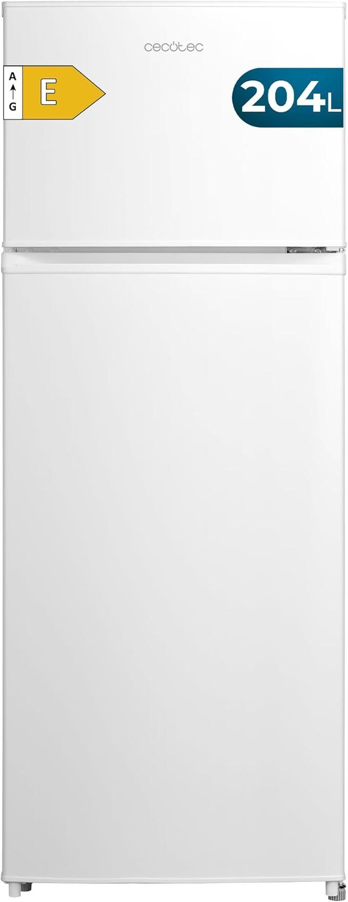 Frigorífico Combinado Independente CECOTEC Bolero CoolMarket 2D 204 E (204 L - Altura 143 cm - 54 cm - Branco)