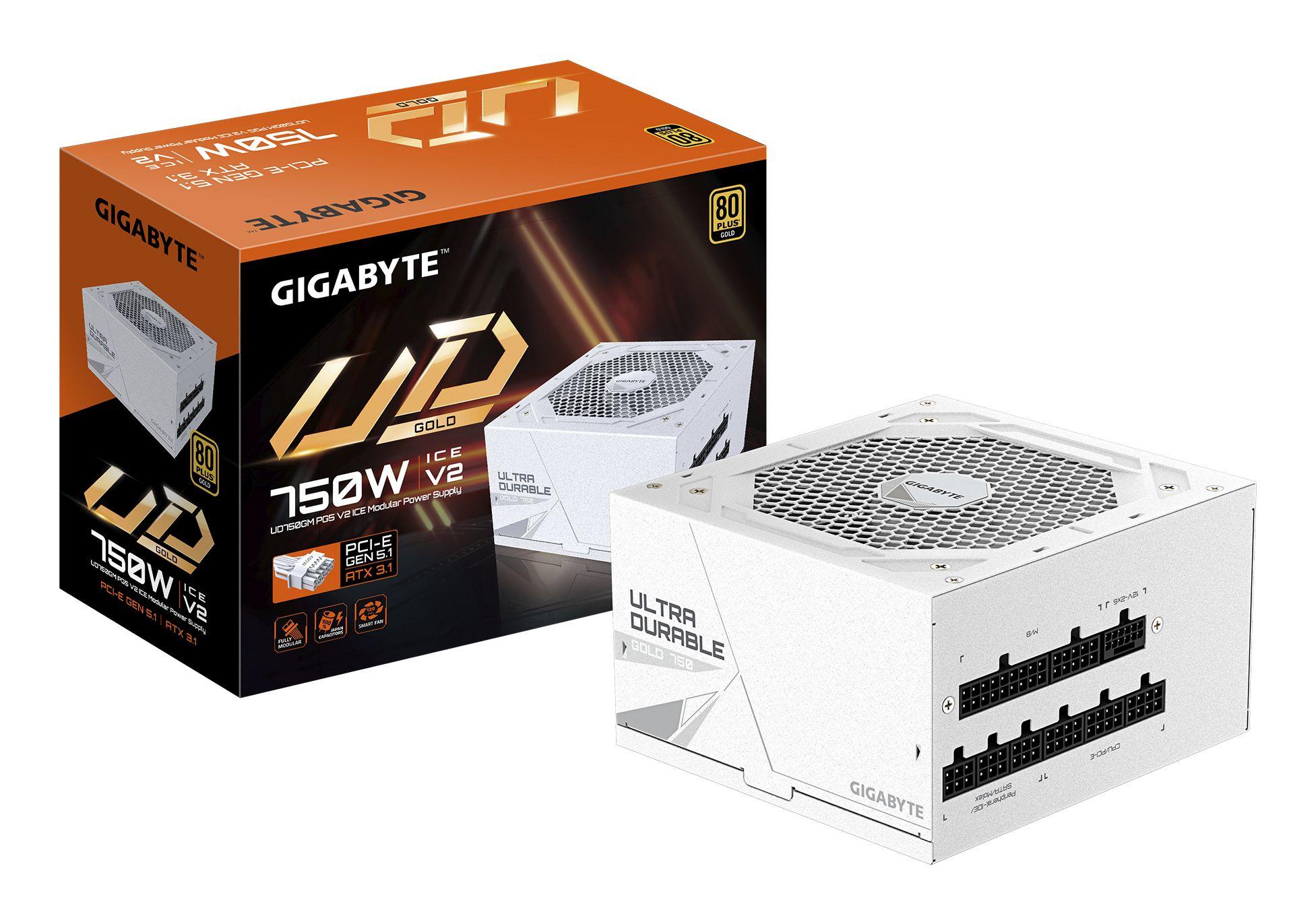 Fonte de Alimentação GIGABYTE UD750GM PG5 V2 ICE (ATX - 750 W - 80 PLUS Gold - Branco)