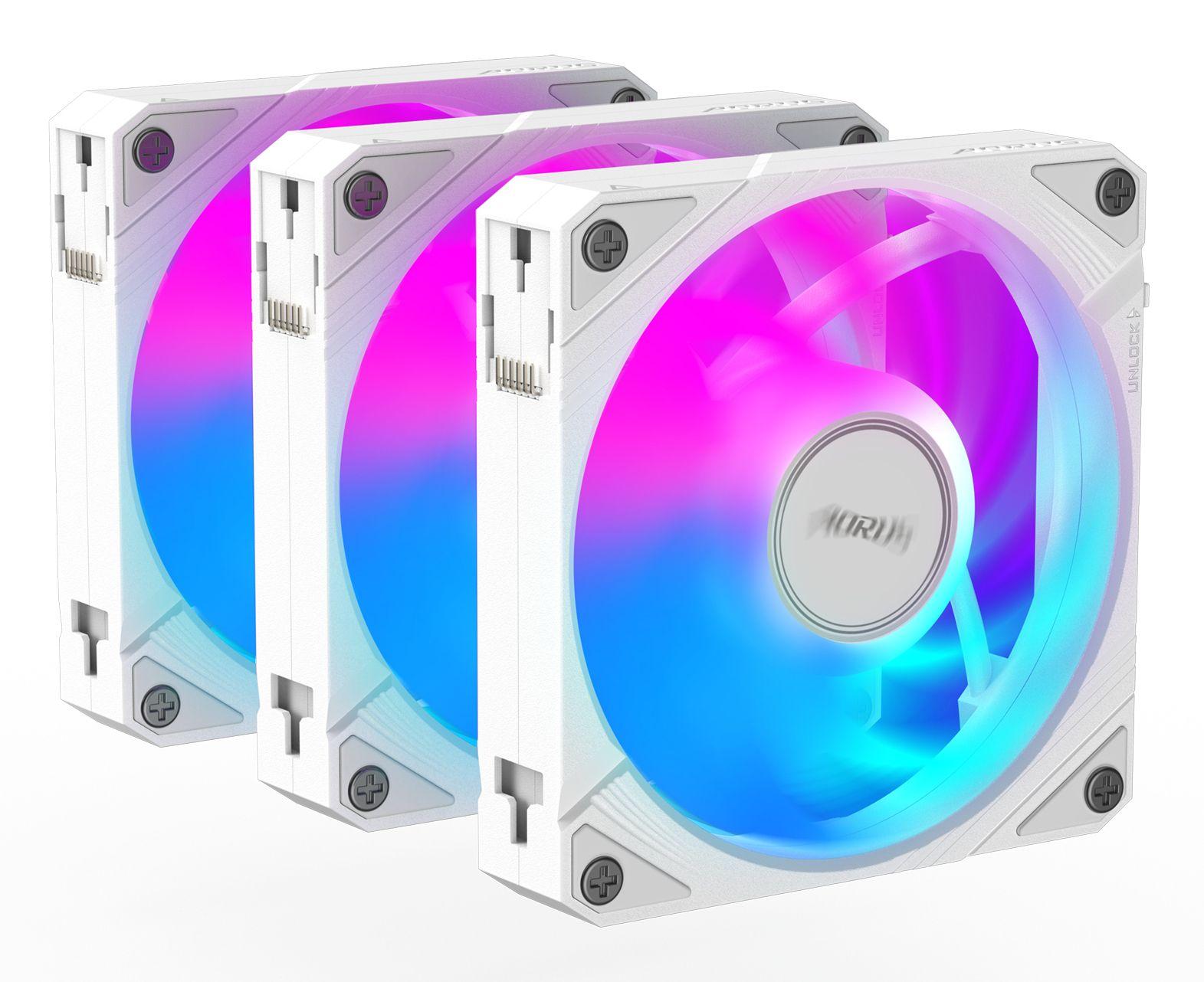 Kit de 3 Ventoinhas para Caixa GIGABYTE AORUS EZ CHAIN FAN 120 ICE (Não suportado - Branco), miniatura 3