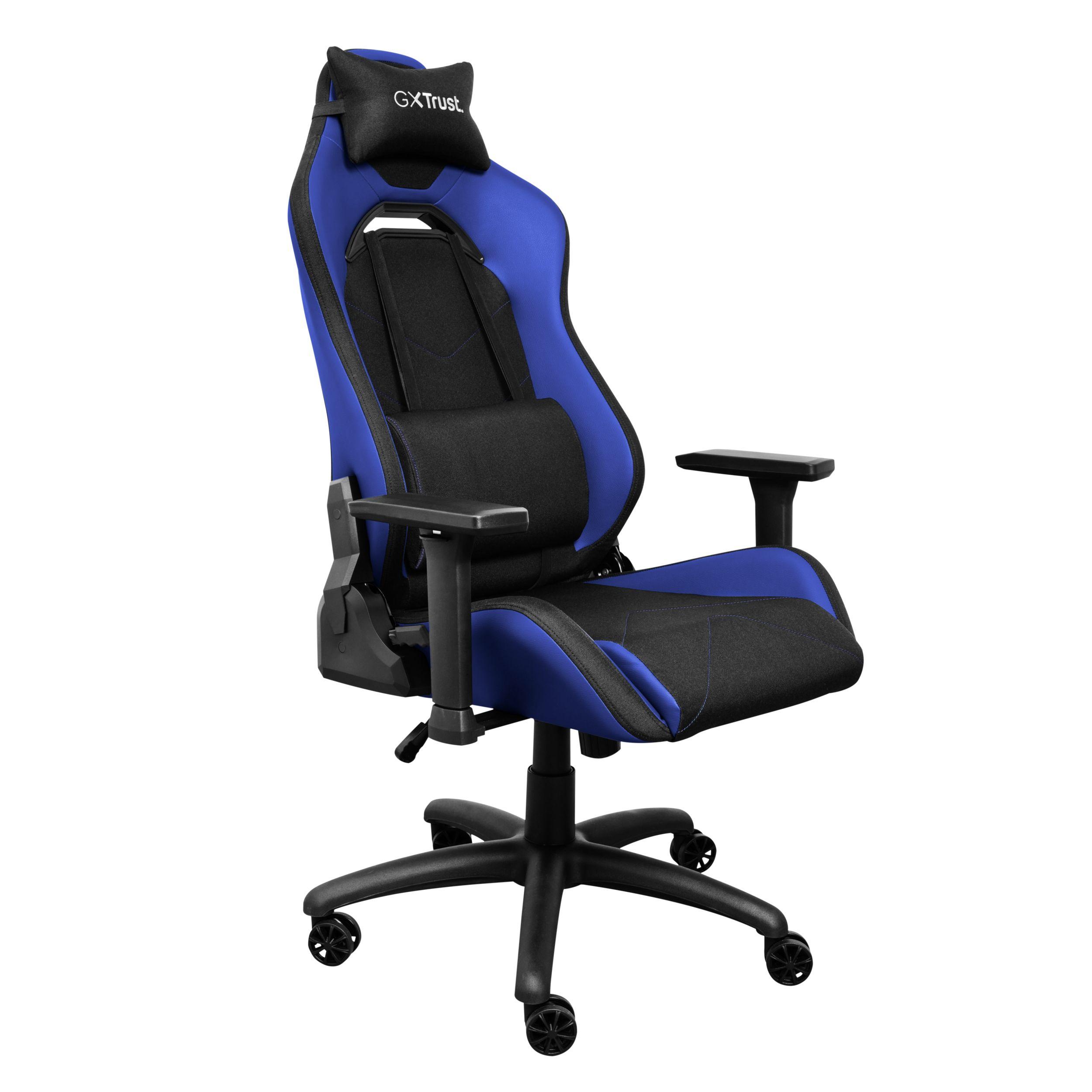 Cadeira Gaming TRUST GXT 714 RUYA (150 kg - 10 cm - Couro, Poliuretano - Preto e Azul)