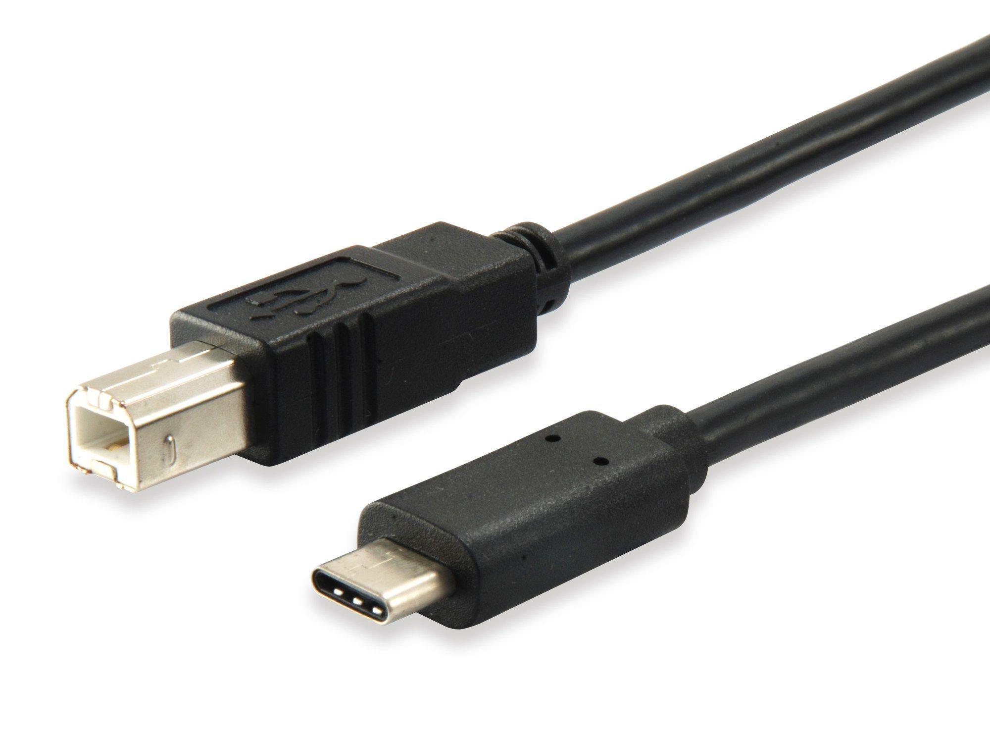 Cabo USB 2.0 EQUIP 12888207 (1 m - USB C - USB B - Preto)