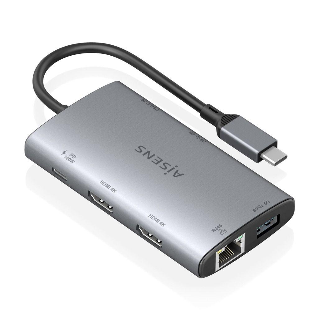 Dock USB-C AISENS ASUC-7P049-GR (0,2 m - Cinzento), miniatura 2
