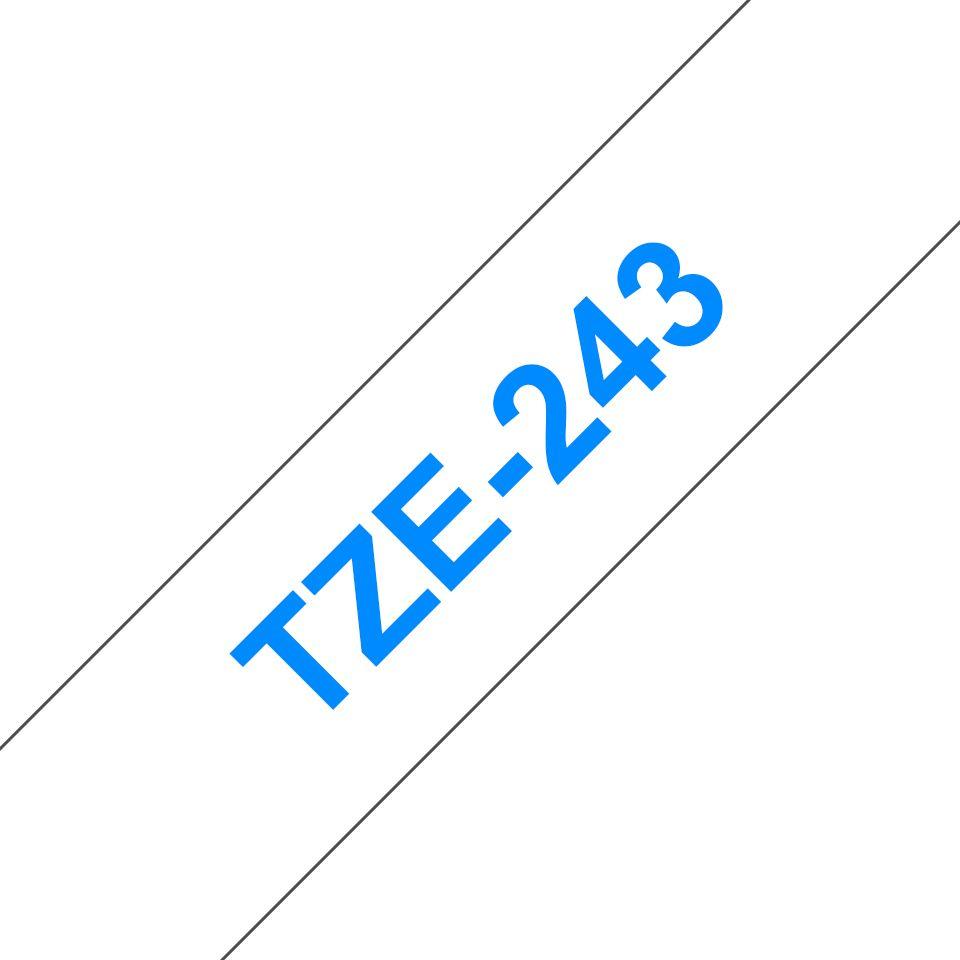 Fita de Impressão BROTHER TZE-243 (Azul sobre Branco)
