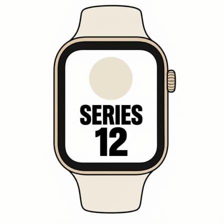 Smartwatch APPLE Watch Series 12 GPS (Retangular - watchOS 27 - Apple S11 - Dourado-claro)