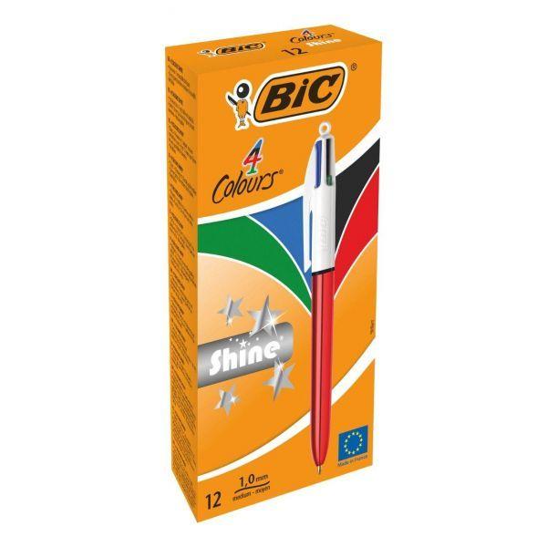 Esferográfica BIC 4 Colours Shine (Vermelho Metalizado/Branco), miniatura 2