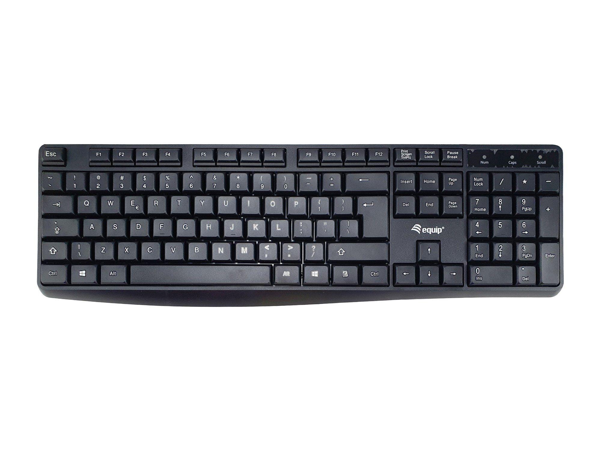 Teclado EQUIP 245215 (Inglês - Tamanho completo - USB - Preto)