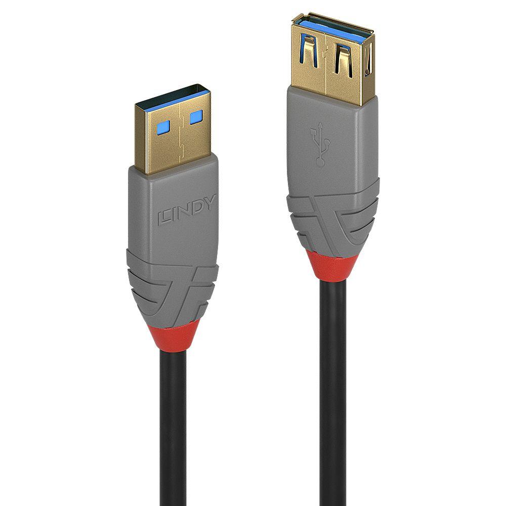 Cabo de Extensão USB LINDY 36760 (0,5 m - USB A - Preto)