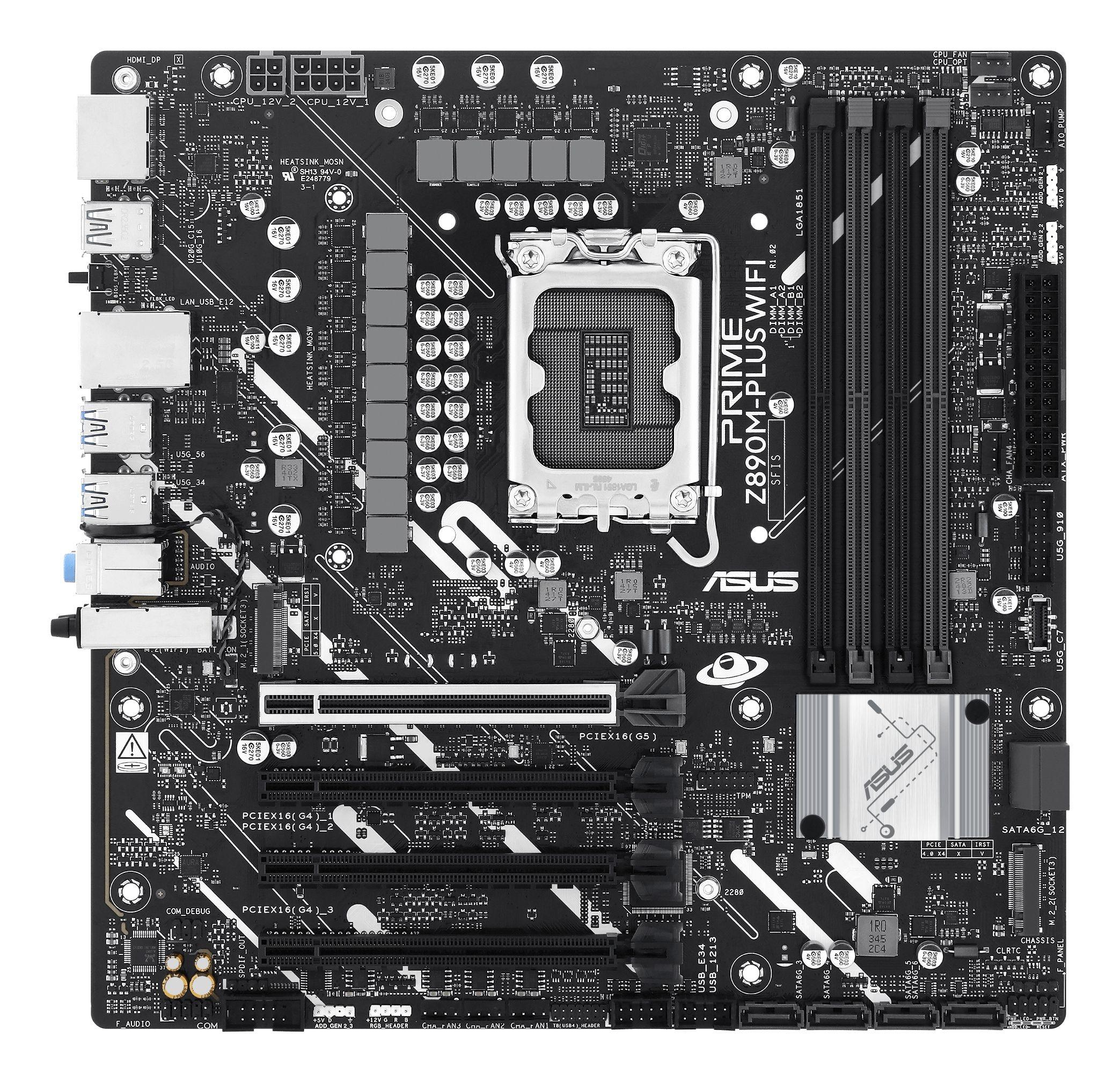 Motherboard ASUS PRIME Z890M-PLUS WIFI (LGA 1851 (Socket V1) - Intel Core Ultra - micro-ATX - Preto e Alumínio), miniatura 4