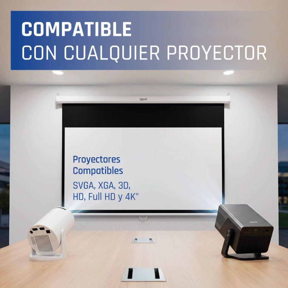 Ecrã de Projeção Manual IGGUAL PSIMS159 (182,9 cm - 72" - Branco) — miniatura 8