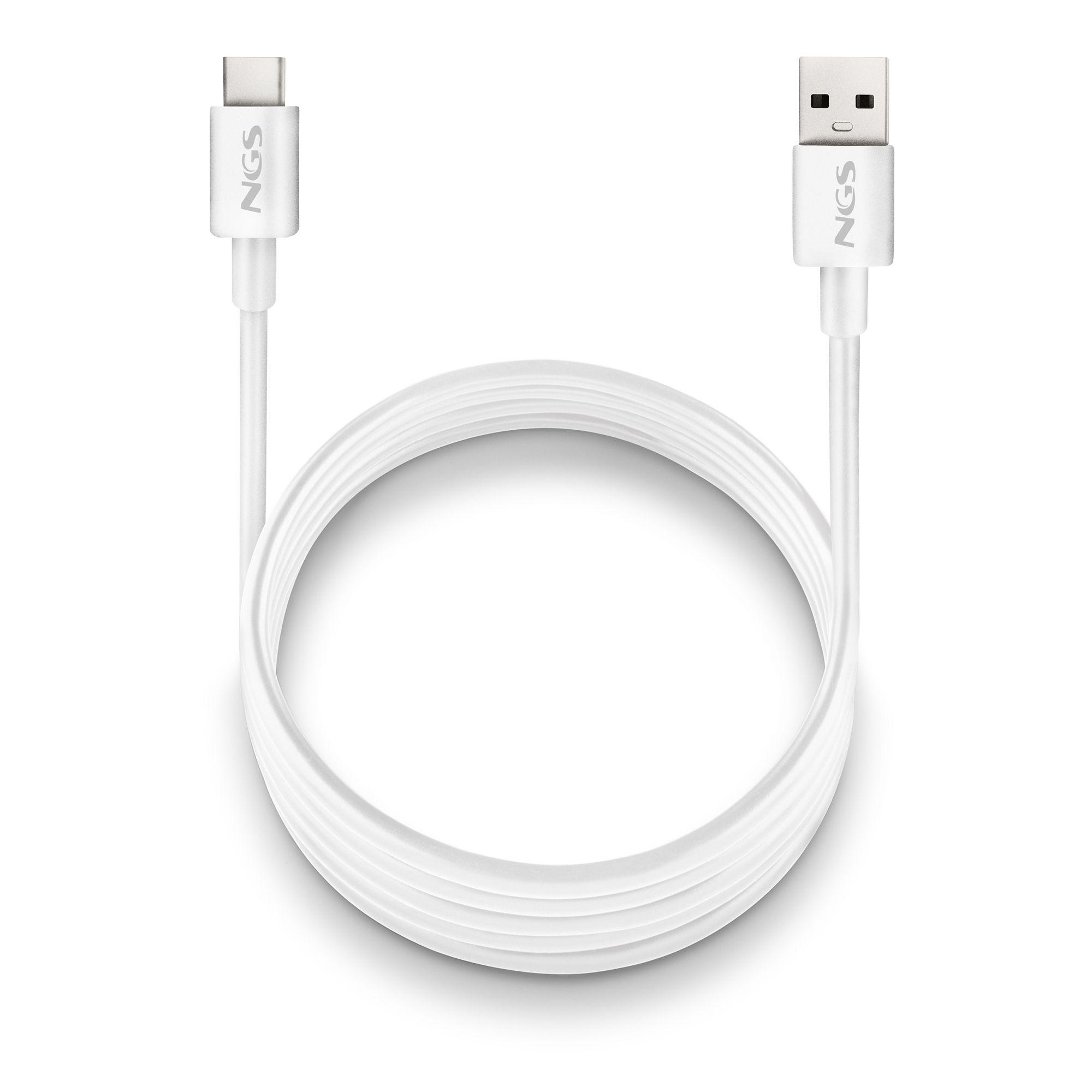 Cabo USB NGS ZYRO-AC (1 m - USB C - USB A - Branco) — miniatura 2