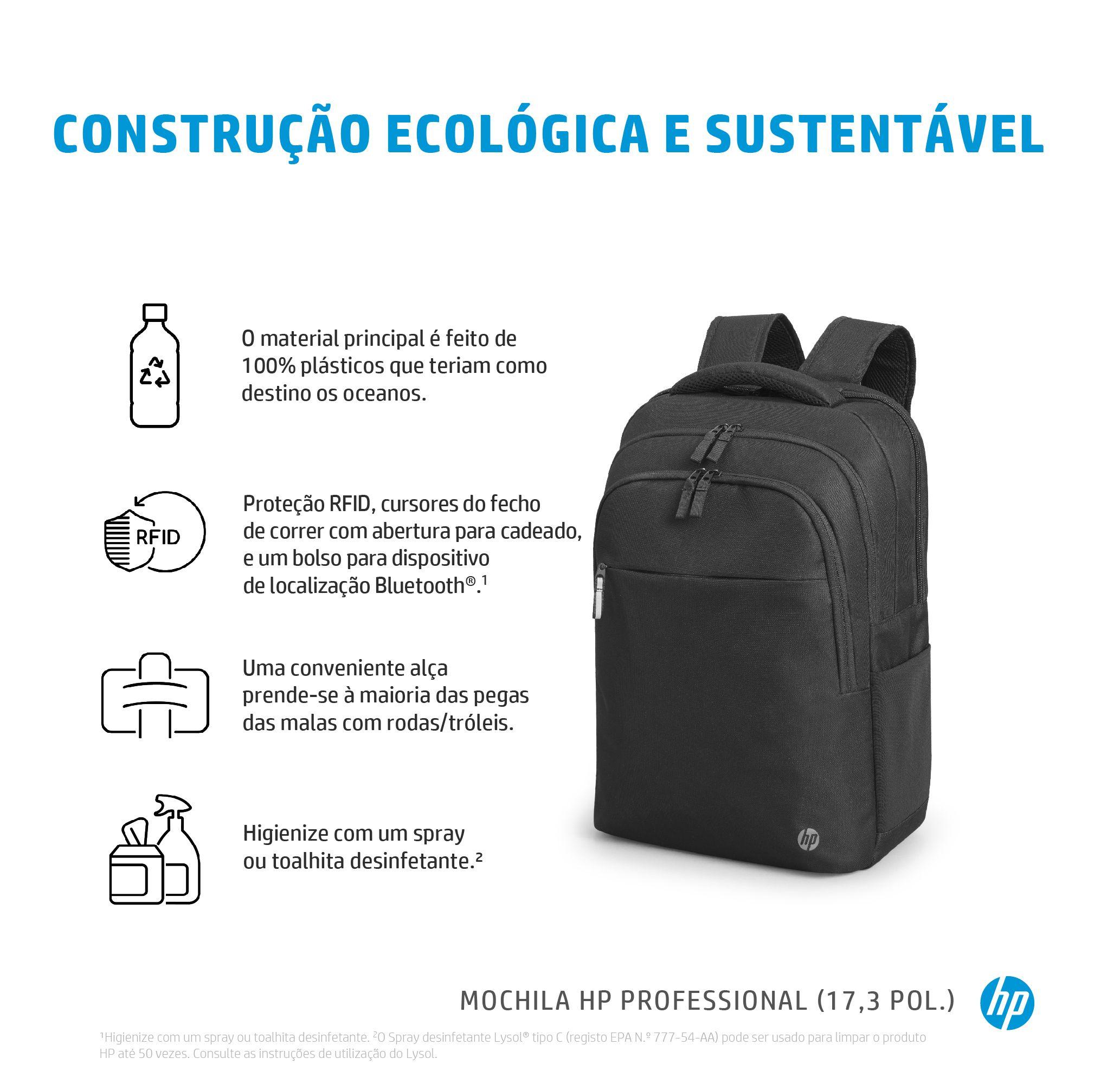 Mochila HP Professional 17.3 Backpack 500S6AA (Poliéster - 43,9 cm - Altura 14 cm - Preto), miniatura 8