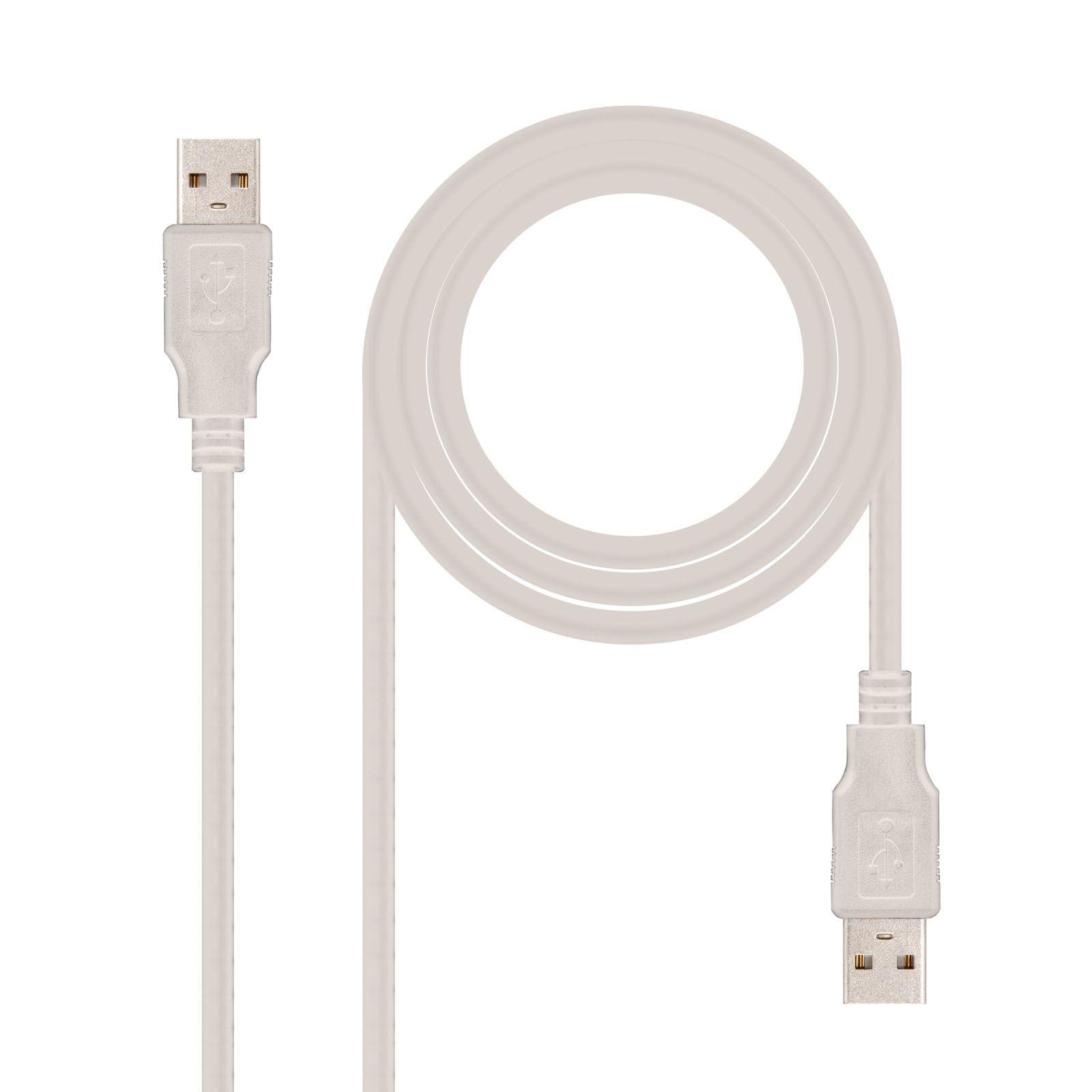 Cabo USB NANOCABLE 10.01.0304 (3 m - USB A - Bege)