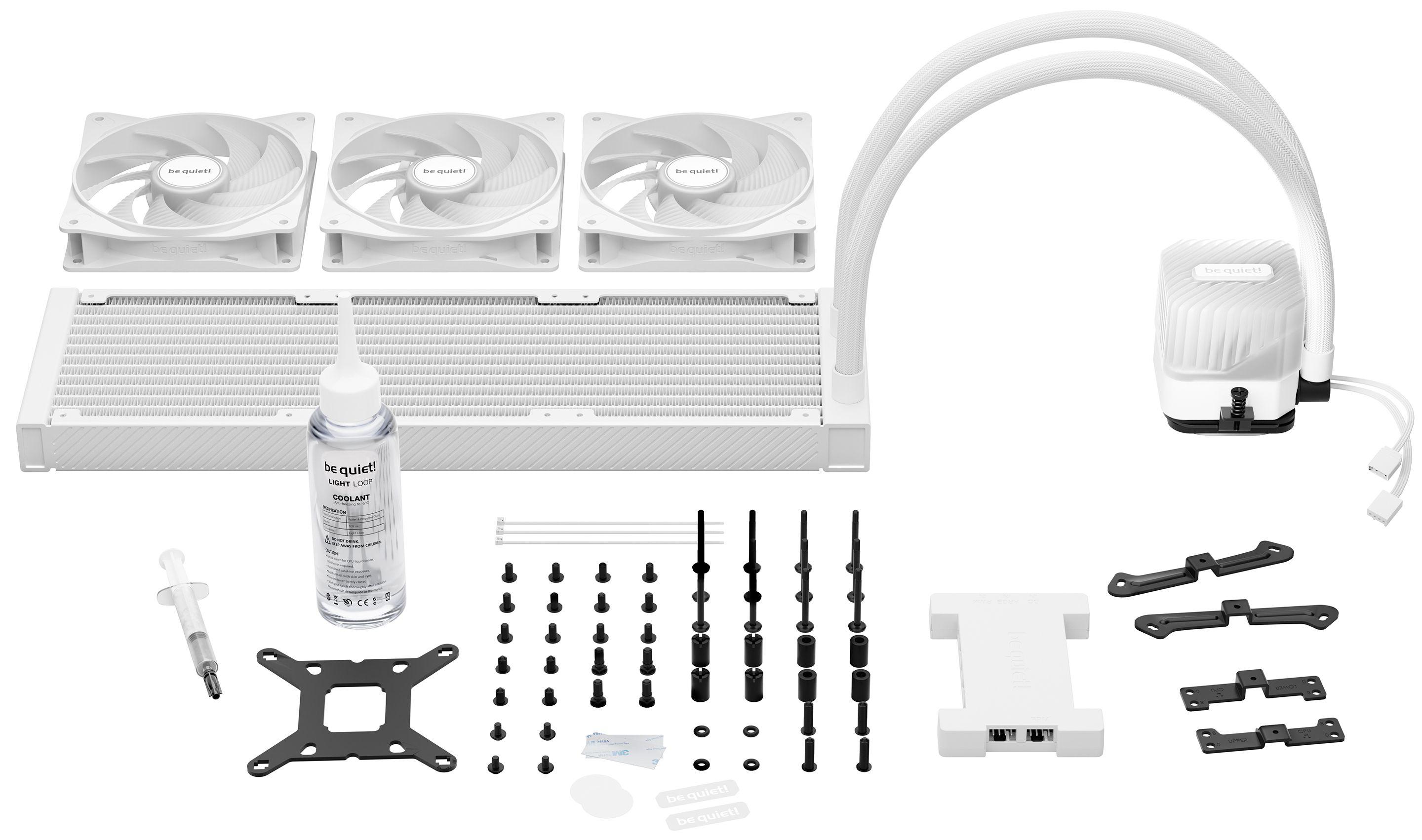 Refrigerador Líquido All-in-One BE QUIET! LIGHT LOOP 360mm (120 mm - 3 ventoinhas - 2100 RPM - Branco), miniatura 7