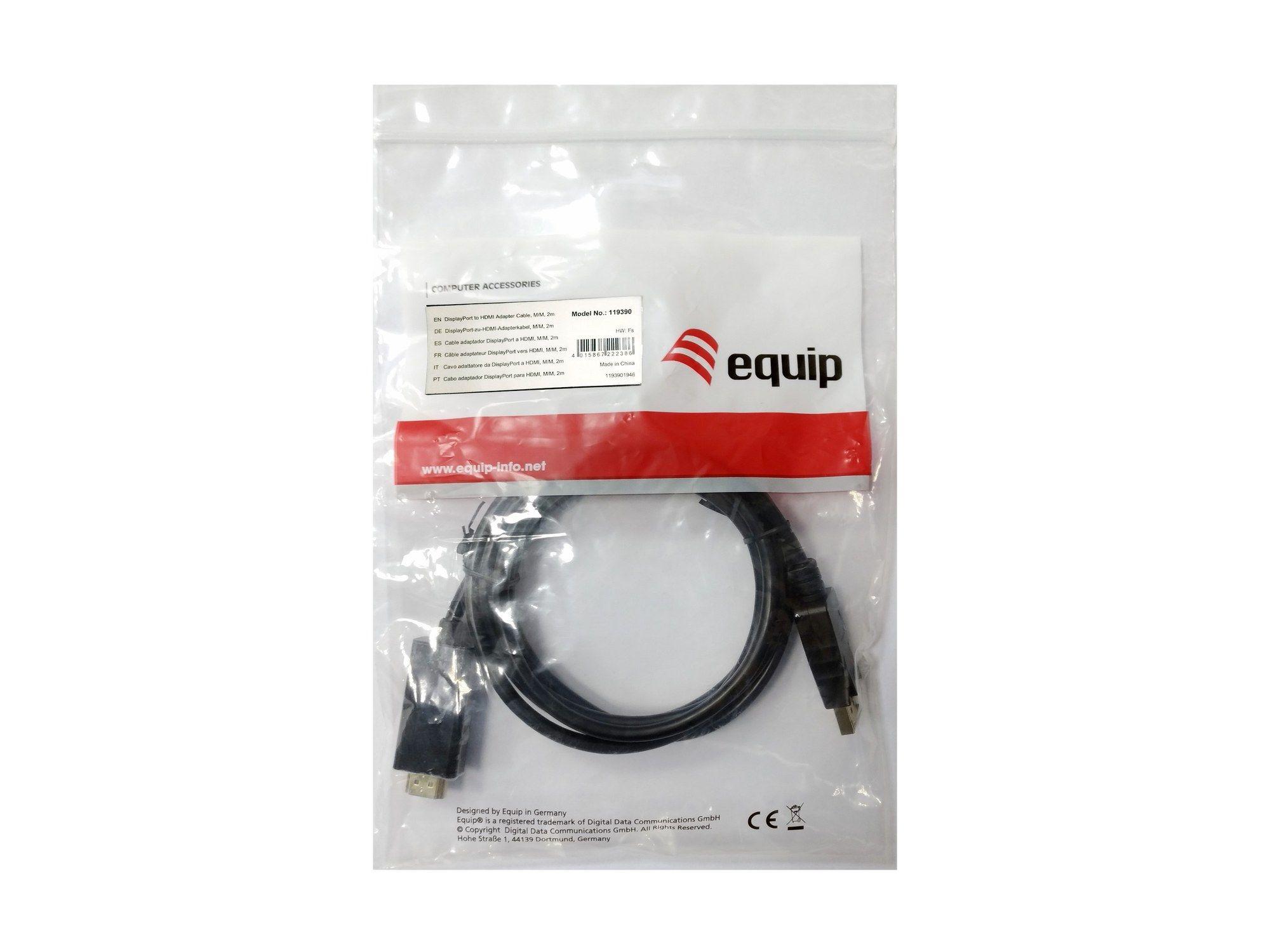 Cabo Adaptador DisplayPort para HDMI EQUIP 119390 (2 m - Preto) — miniatura 2