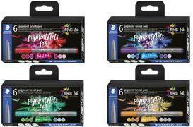 Conjunto de 6 Rotuladores de Ponta de Pincel STAEDTLER 371 C6-3 (Verdes e Turquesas)