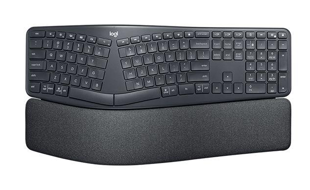 Teclado LOGITECH ERGO K860 (Alemão - Tamanho completo - RF sem fios + Bluetooth - Grafite)