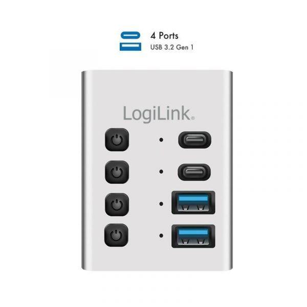 Hub USB LOGILINK UA0446 (4 Portas - USB 3.2 Gen 1)