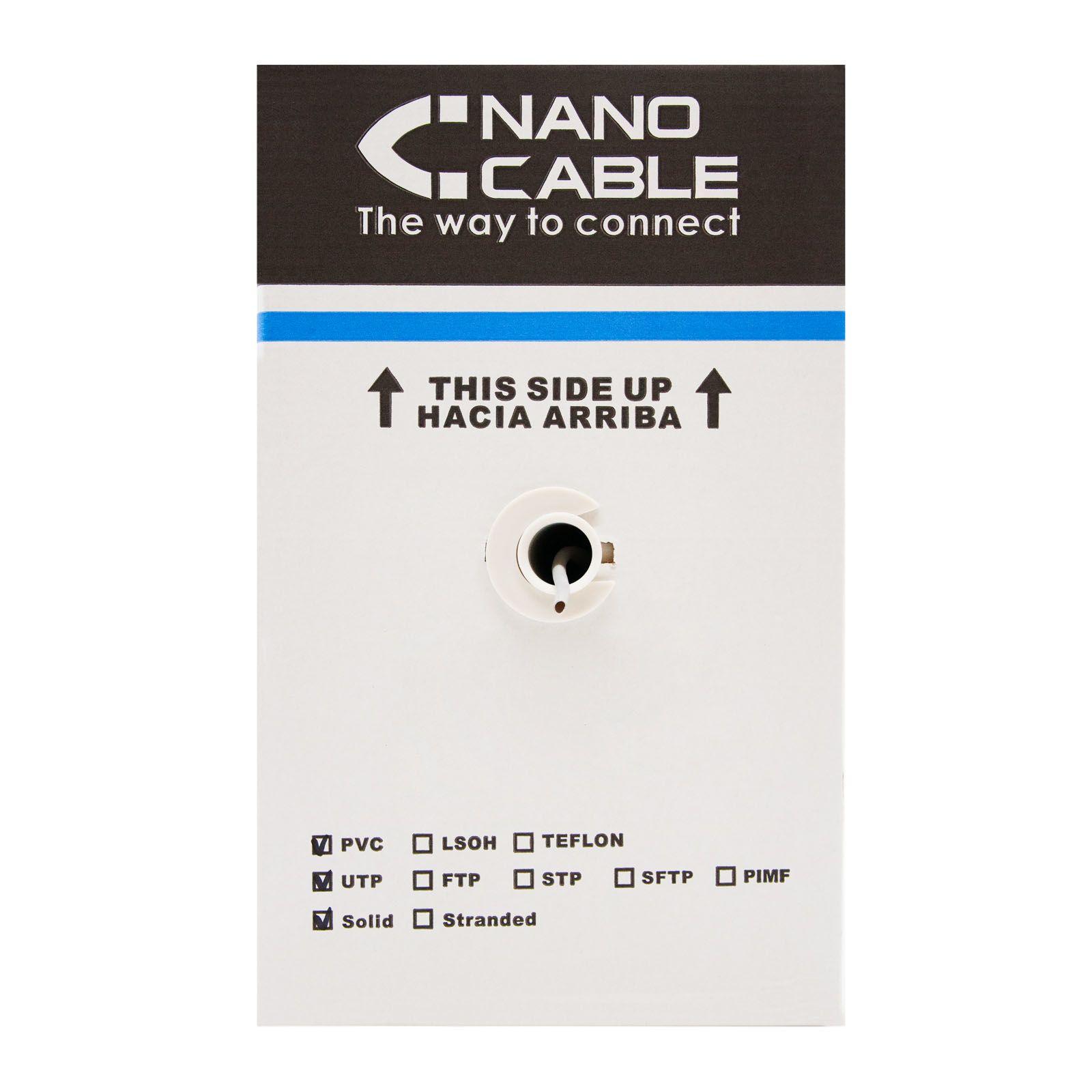 Cabo de Rede em Bobina NANOCABLE 10.20.0704 (305 m - Cat5e - Cinzento) — miniatura 2