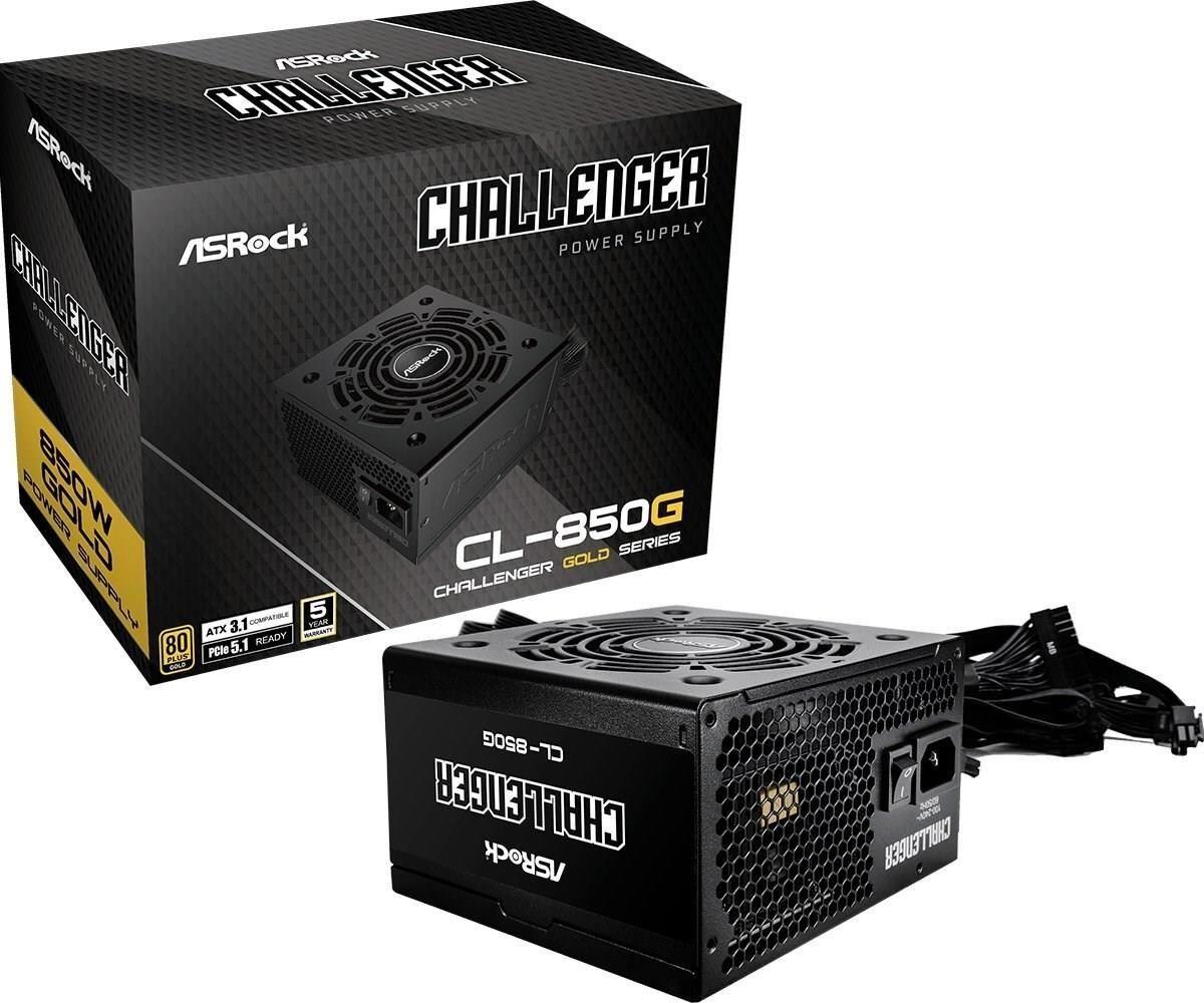 Fonte de Alimentação ASROCK Challenger CL-850G (ATX - 850 W - 80 PLUS Gold - Preto)