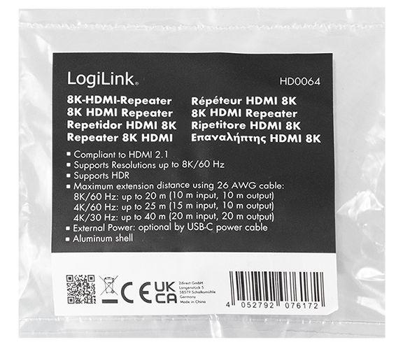 Repetidor HDMI LOGILINK HD0064 (8K a 60 Hz - Azul), miniatura 5