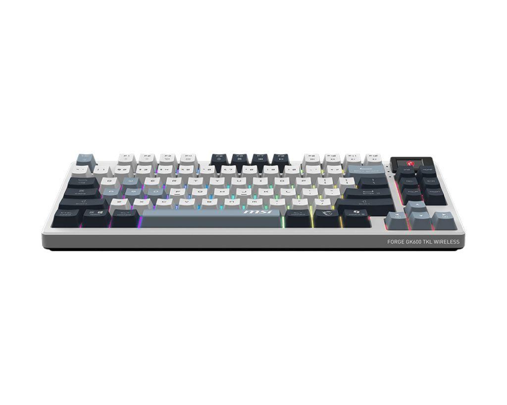 Teclado MSI FORGE GK600 TKL W SKY (Inglês - Kailh Low-Profile White - USB + Bluetooth - Azul e Branco) — miniatura 4