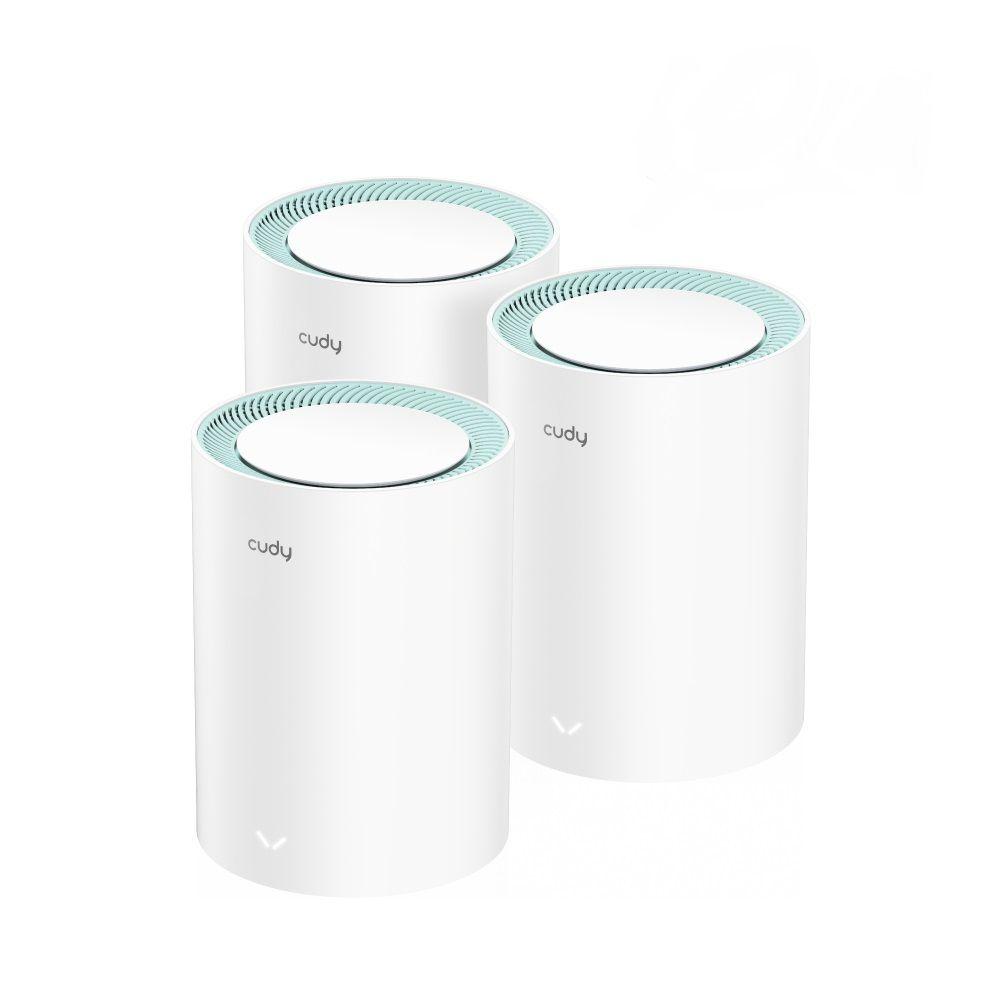 Sistema Wi-Fi Mesh CUDY M1300 3-PACK (Wi-Fi 5 - 1167 Mbit/s - Banda dupla, 2,4 GHz / 5 GHz - Branco)