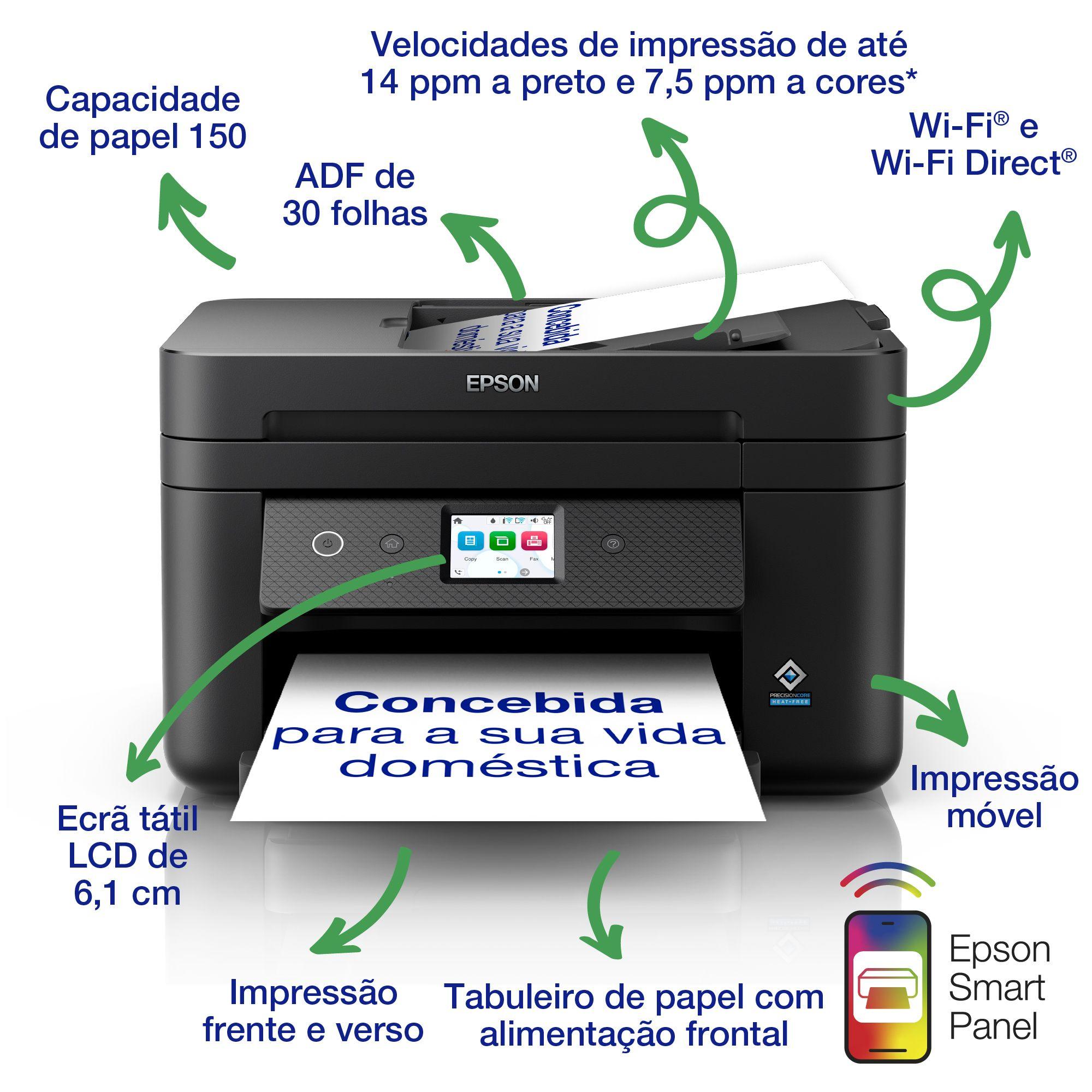 Impressora Multifunções EPSON WorkForce WF-2960DWF (A4 - Impressão a cores - 150 folhas - Preto), miniatura 2