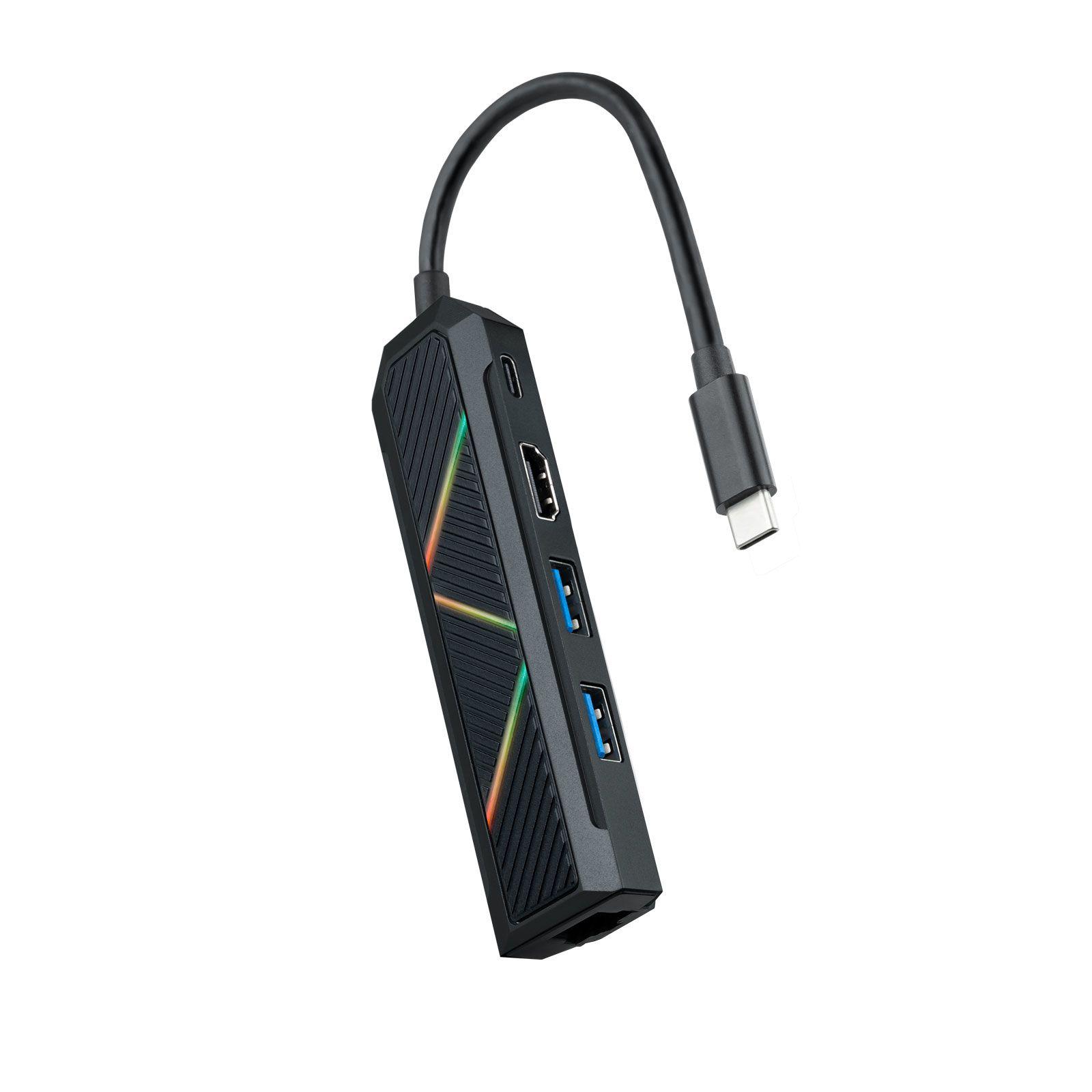 Hub USB-C NANOCABLE 10.16.0501 (0,15 m - Preto)